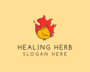 Flaming Spicy Chicken logo design