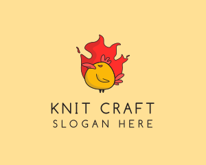 Flaming Spicy Chicken logo design