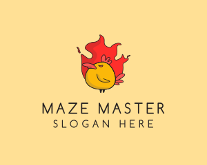 Flaming Spicy Chicken logo design