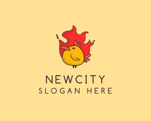 Flaming Spicy Chicken logo design