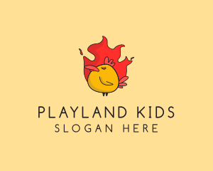 Flaming Spicy Chicken logo design