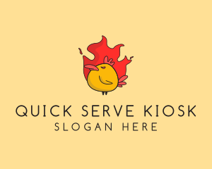 Flaming Spicy Chicken logo design