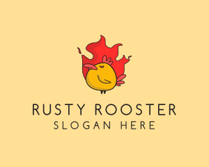 Flaming Spicy Chicken logo design