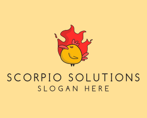 Flaming Spicy Chicken logo design