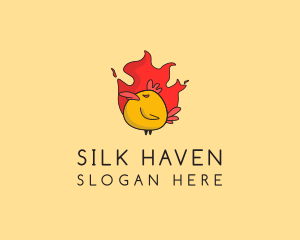 Flaming Spicy Chicken logo design