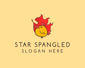 Flaming Spicy Chicken logo design