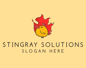 Flaming Spicy Chicken logo design