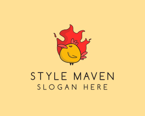 Flaming Spicy Chicken logo design