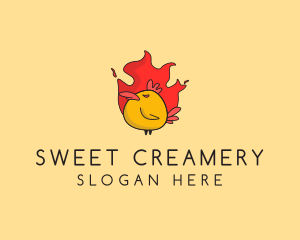 Flaming Spicy Chicken logo design