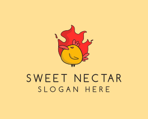 Flaming Spicy Chicken logo design