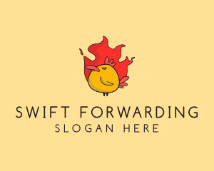 Flaming Spicy Chicken logo design