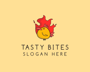 Cook - Flaming Spicy Chicken logo design