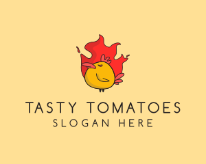 Flaming Spicy Chicken logo design