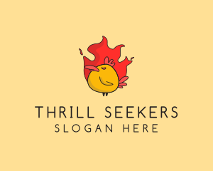 Flaming Spicy Chicken logo design