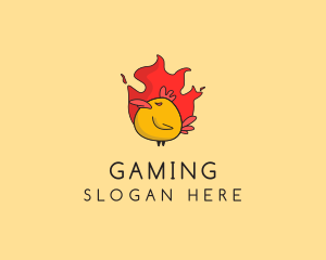 Cafeteria - Flaming Spicy Chicken logo design