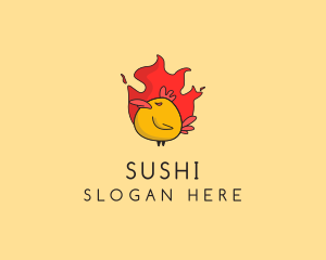 Flaming Spicy Chicken logo design