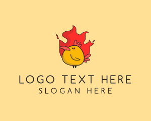 Ablaze - Flaming Spicy Chicken logo design