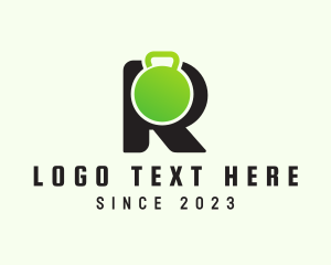 Letter R - Kettlebell Gym Letter R logo design