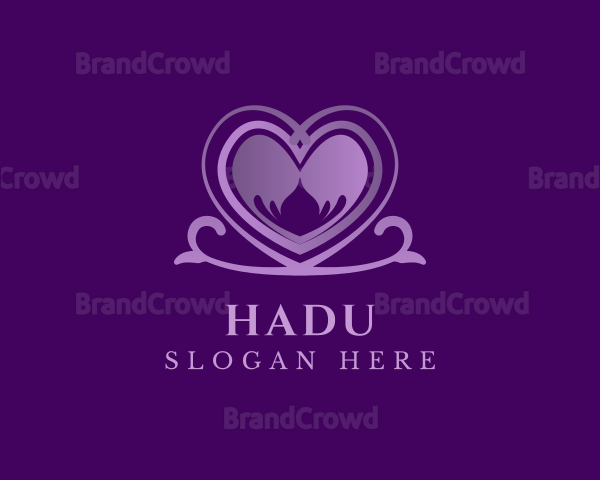 Purple Elegant Heart Logo