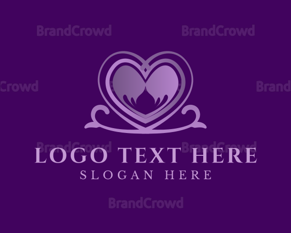 Purple Elegant Heart Logo