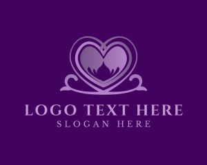 Luxe - Purple Elegant Heart logo design