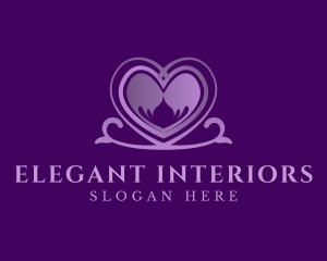 Purple Elegant Heart logo design