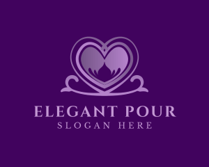 Purple Elegant Heart logo design