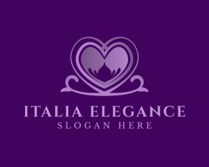 Purple Elegant Heart logo design