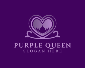 Purple Elegant Heart logo design