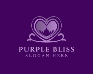 Purple Elegant Heart logo design