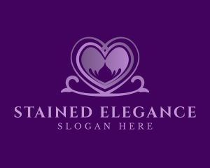 Purple Elegant Heart logo design