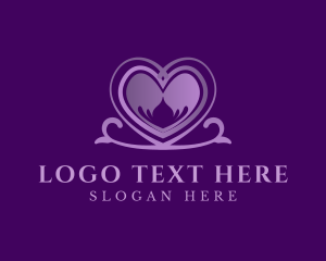 Valentines Day - Purple Elegant Heart logo design
