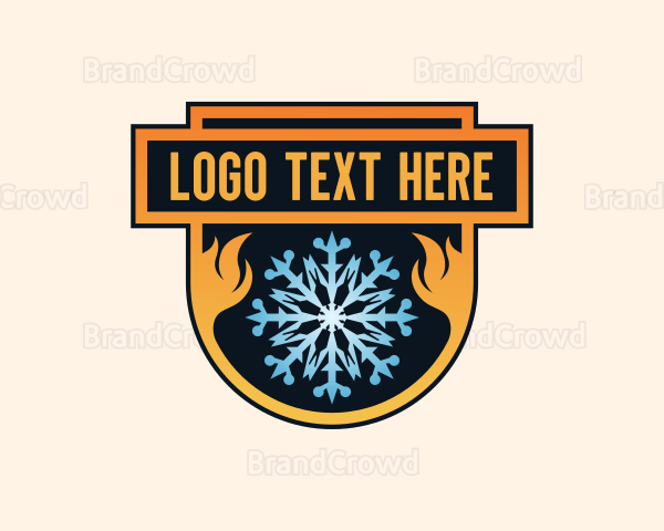 Flame Ice Snowflake Logo