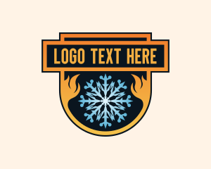 Fire - Flame Ice Snowflake logo design