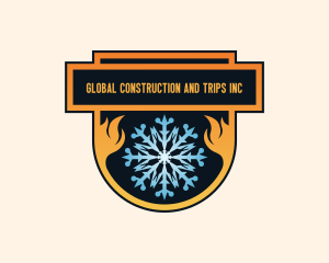 Refrigeration - Flame Ice Snowflake logo design