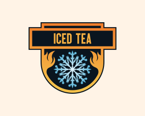 Flame Ice Snowflake logo design