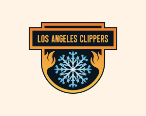 Air Conditioner - Flame Ice Snowflake logo design