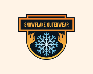 Flame Ice Snowflake logo design