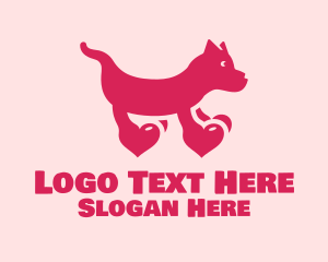 Dog Heart Paws  logo design