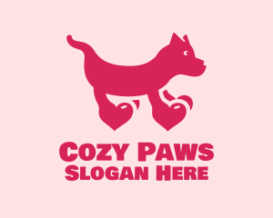 Dog Heart Paws  logo design