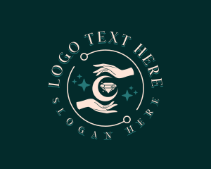 Fortune Teller - Cosmic Hand Diamond logo design