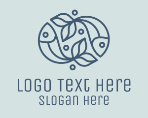 Artisanal - Fish Bubble Outline logo design