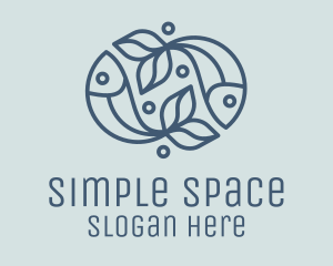 Minimalism - Fish Bubble Outline logo design