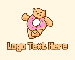 Donut Bear Dessert  Logo