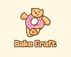 Donut Bear Dessert  logo design