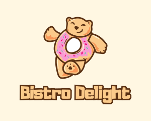 Brasserie - Donut Bear Dessert logo design