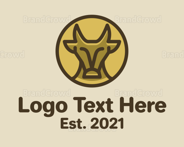 Minimalist Wild Buffalo Logo