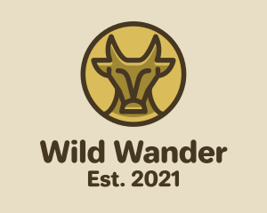 Minimalist Wild Buffalo logo design