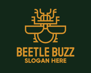 Beetle Insect Monoline logo design