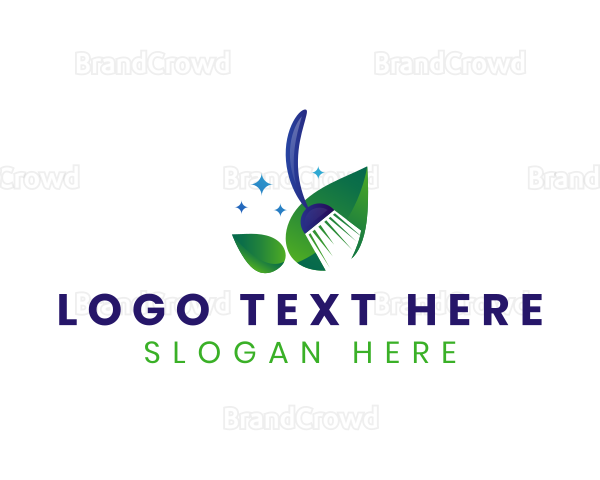Cleaning Broom Eco Logo